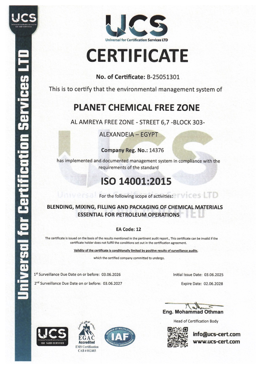 ISO 14001 certificate