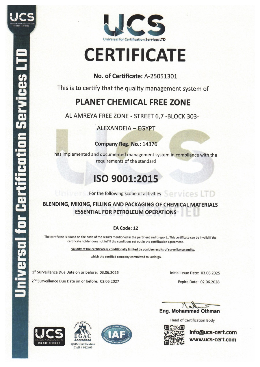 ISO 9001 certificate